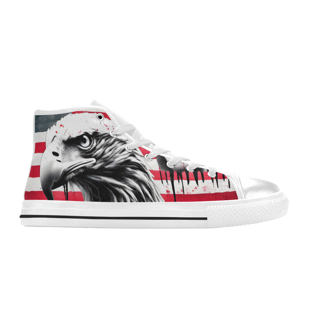 WOMEN'S Patrotic Eagle Art High Top Canvas Vibrant Chaos Custom Shoes
