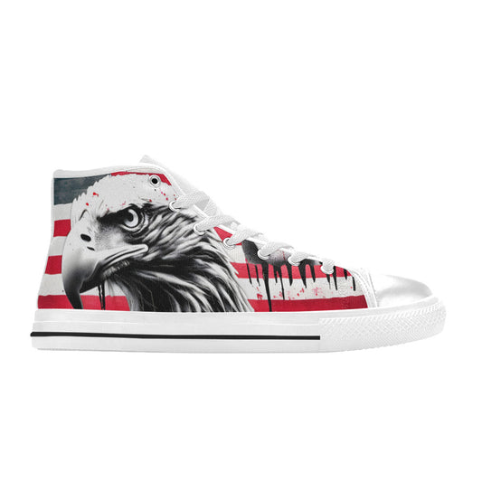WOMEN'S Patrotic Eagle Art High Top Canvas Vibrant Chaos Custom Shoes