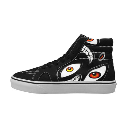 MEN'S Teeth Eyes High Top Skateboarding Wallpaper Art Custom Shoes