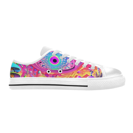 WOMEN'S Trippy Acid World Art Canvas Vibrant Chaos Sneakers