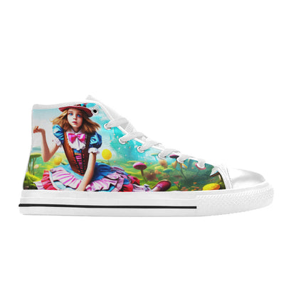 WOMEN'S Acid Creepy Wonderland Psychedelic High Top Canvas Y2K Custom Shoes