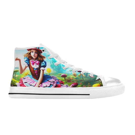 WOMEN'S Acid Creepy Wonderland Psychedelic High Top Canvas Y2K Custom Shoes
