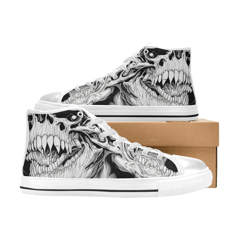 MEN'S Cc Demons Grey Men’S High Top Canvas Neon Fantasy Shoes