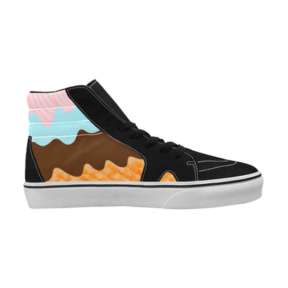 WOMEN'S Ice Cream Art Melting High Top Skateboarding Vivid Shoes