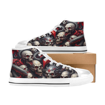 WOMEN'S Snake Dagger Skull Dark High Top Canvas Grunge Custom Shoes