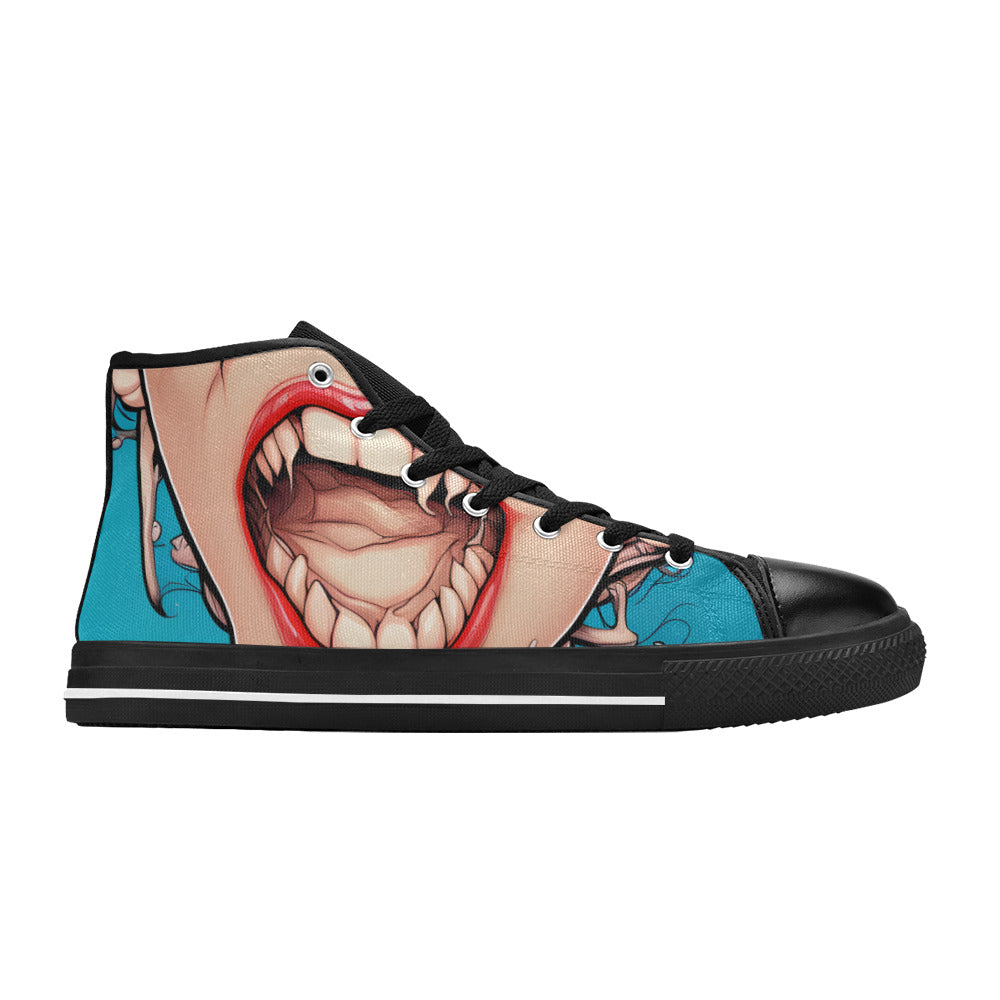 MEN'S Cc Mouthy Art Men’S High Top Canvas Vibrant Chaos Shoes