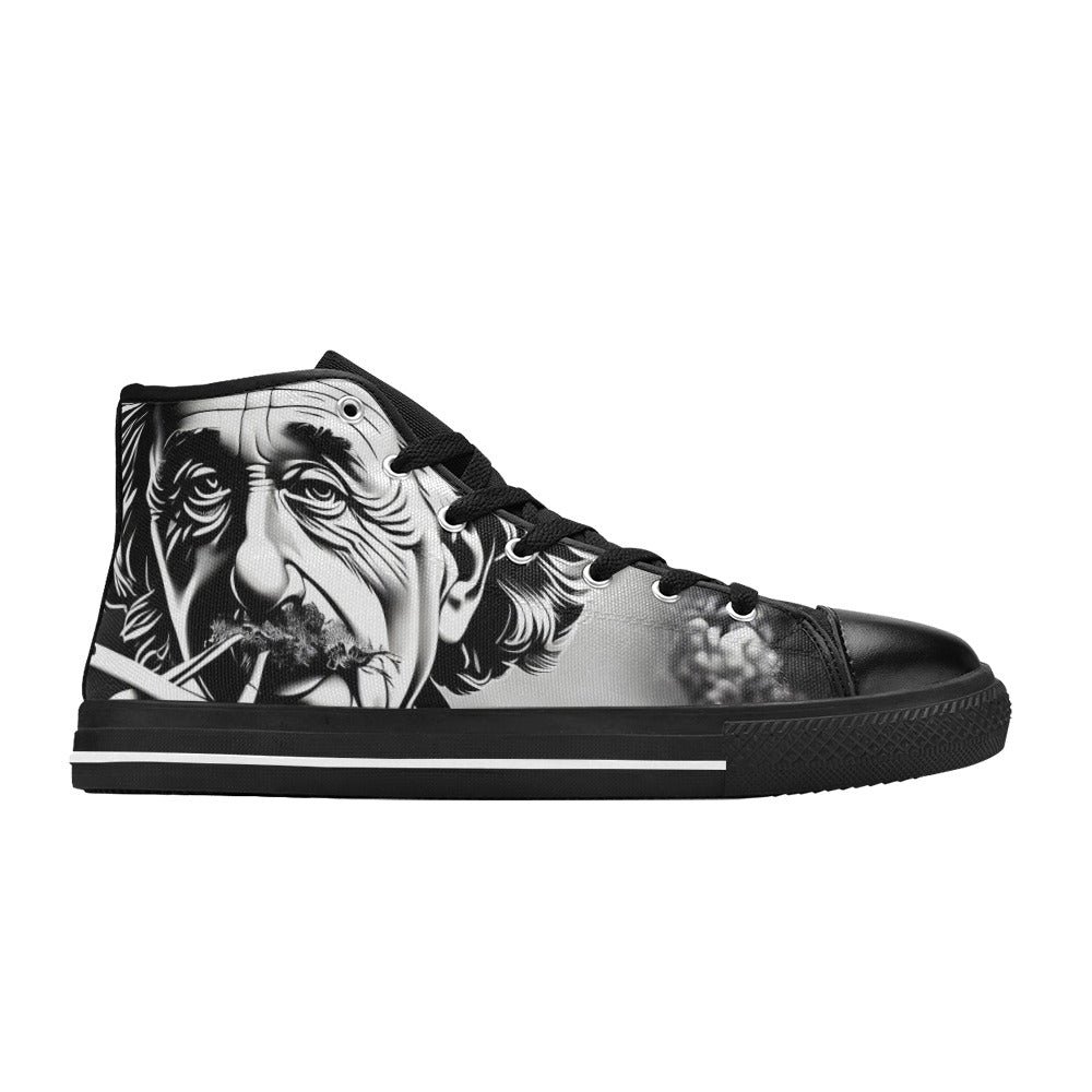 WOMEN'S 420 Einstein Art High Top Canvas Aesthetic Custom Sneakers