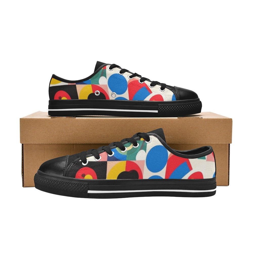 MEN'S 1960S Mod Cartoon Art Canvas Vibrant Chaos Custom Sneakers