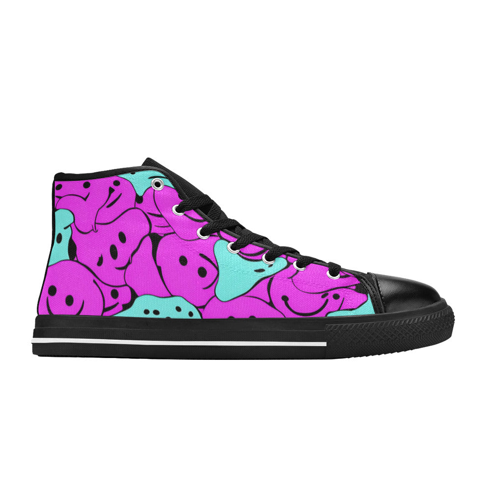 WOMEN'S Melting Faces 2 High Top Canvas Y2K Sneakers