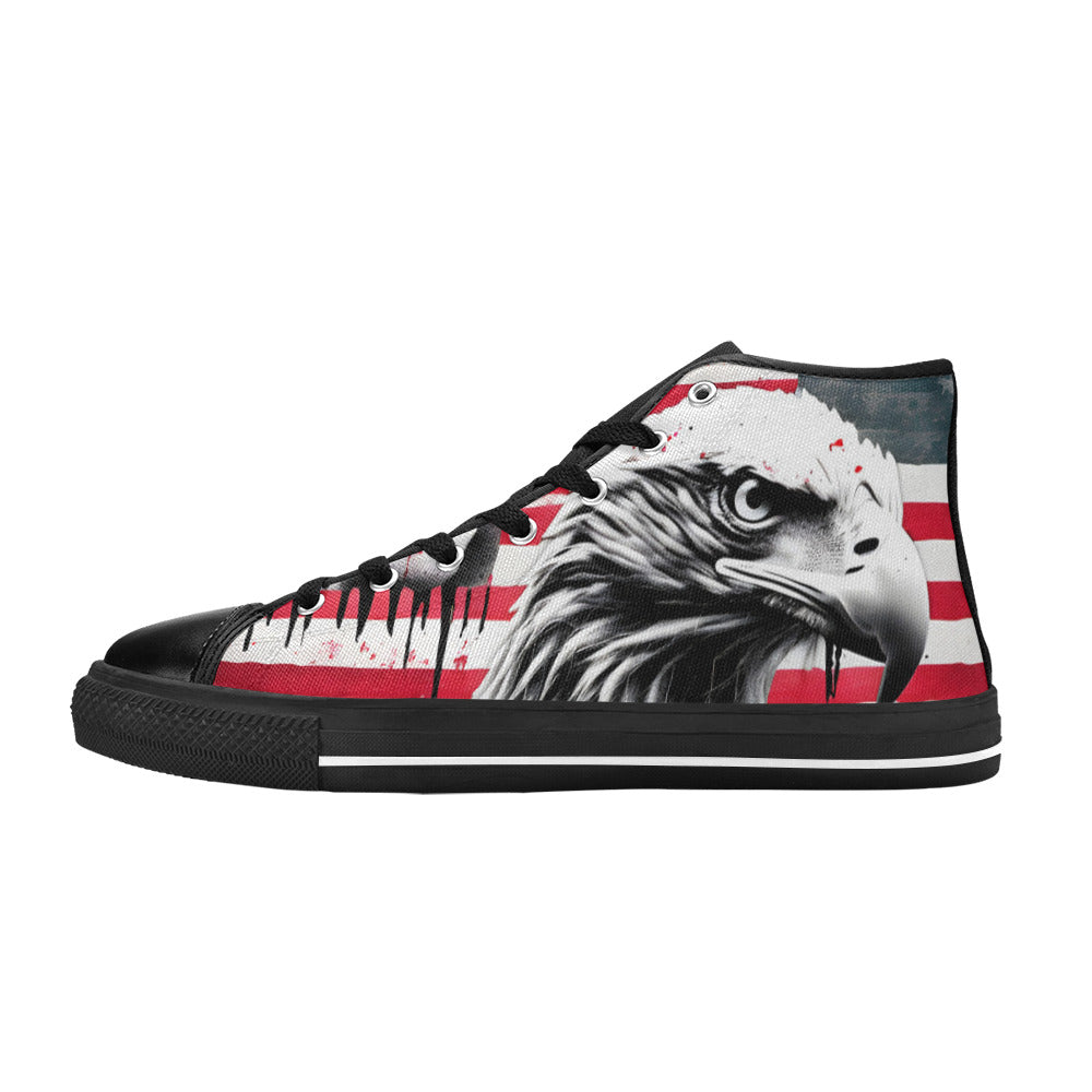 MEN'S Patrotic Eagle Art Men’S High Top Canvas Neon Fantasy Shoes