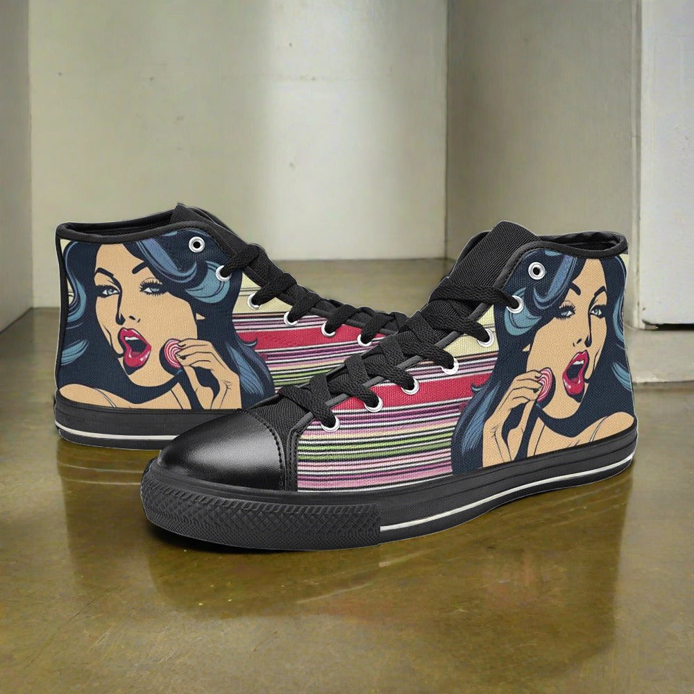 Wolf Blue Gold Wearable Bold Art - Freaky Shoes