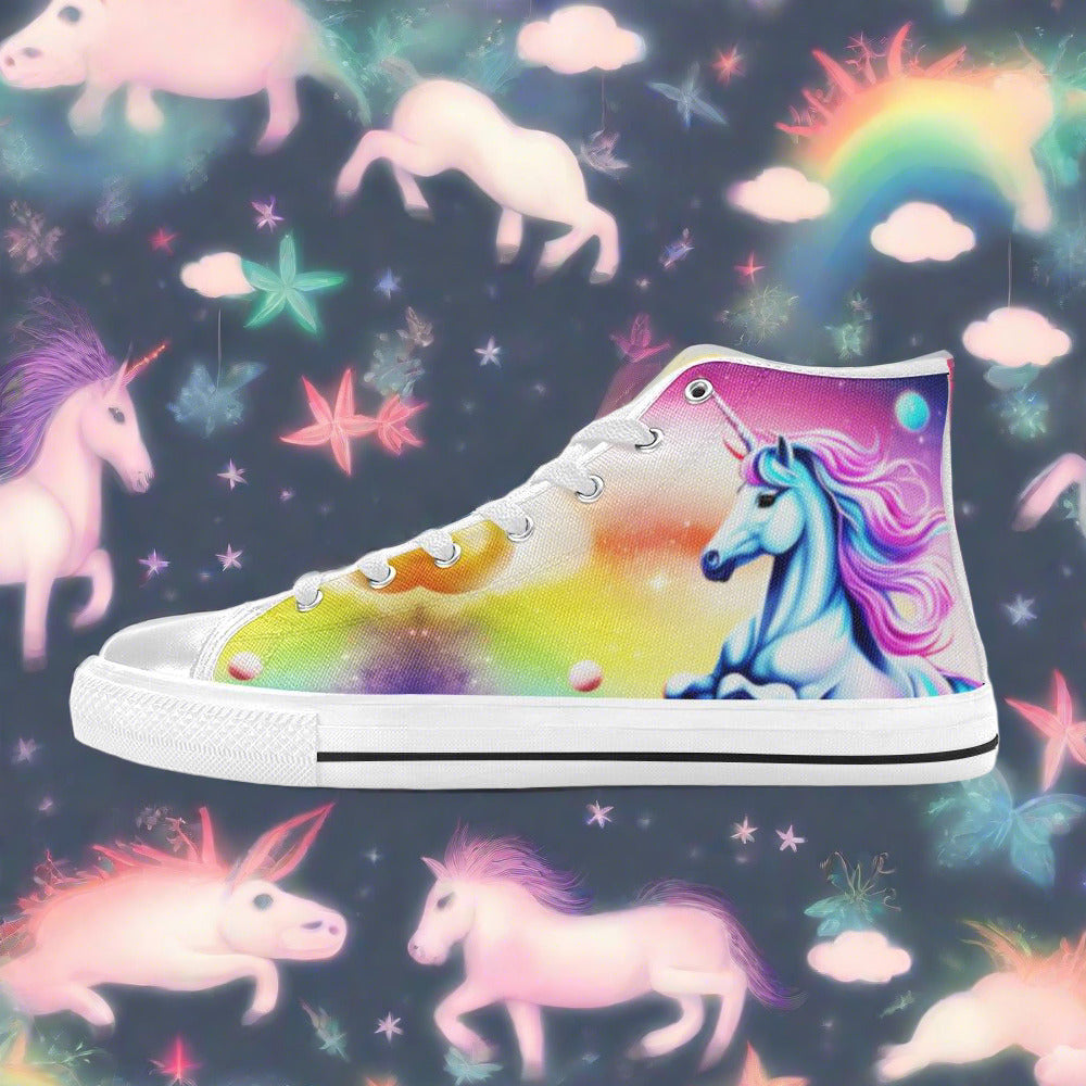 Butterfly Rainbow Dark Cosmic Wearable WOMEN Bold Art - Freaky Shoes | Custom Art Sneakers