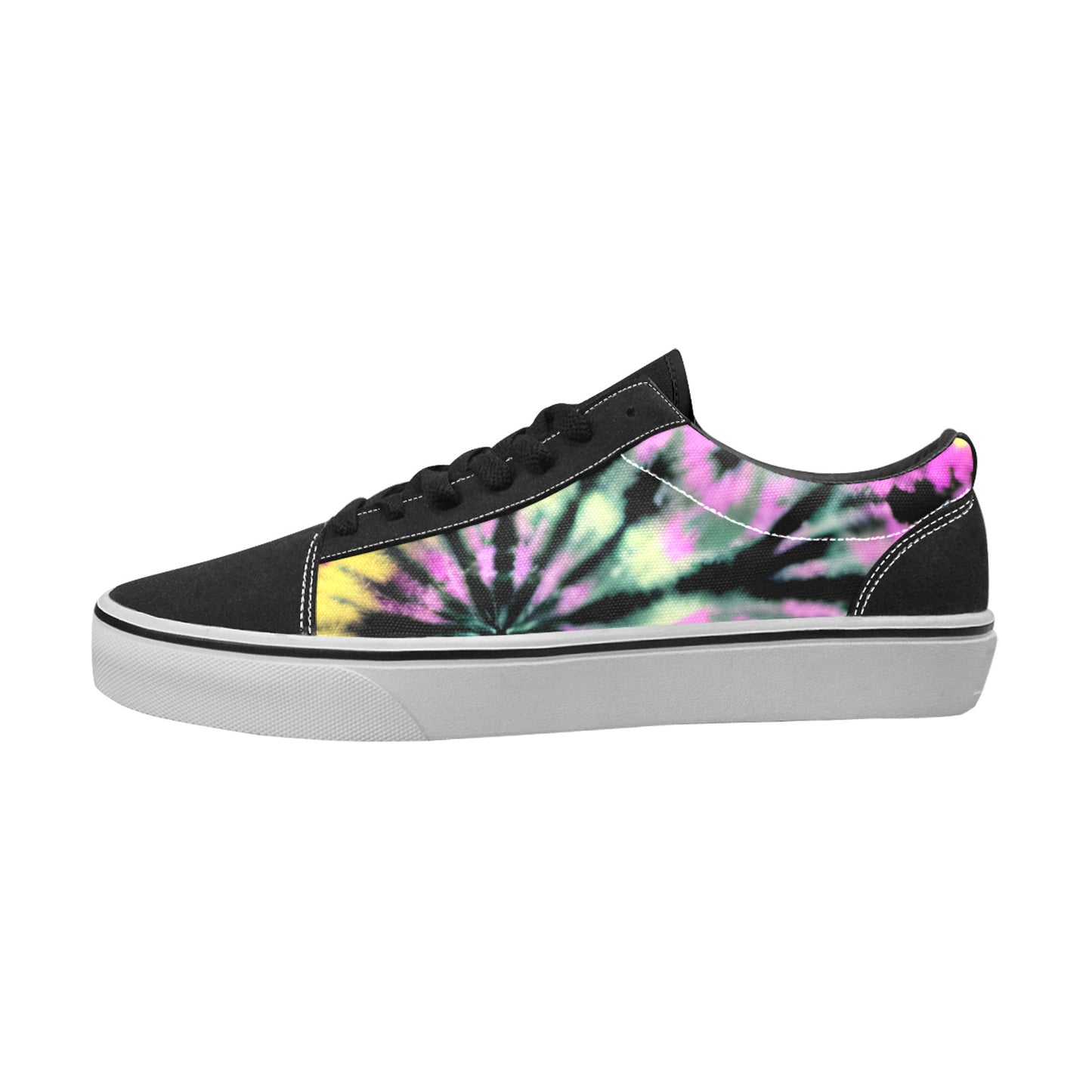 WOMEN'S Psychedelic Art Tie Dye Low Top Skateboarding Cottagecore Custom Sneakers