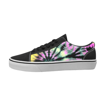 MEN'S Psychedelic Art Tie Dye Low Top Skateboarding Vibrant Chaos Custom Sneakers