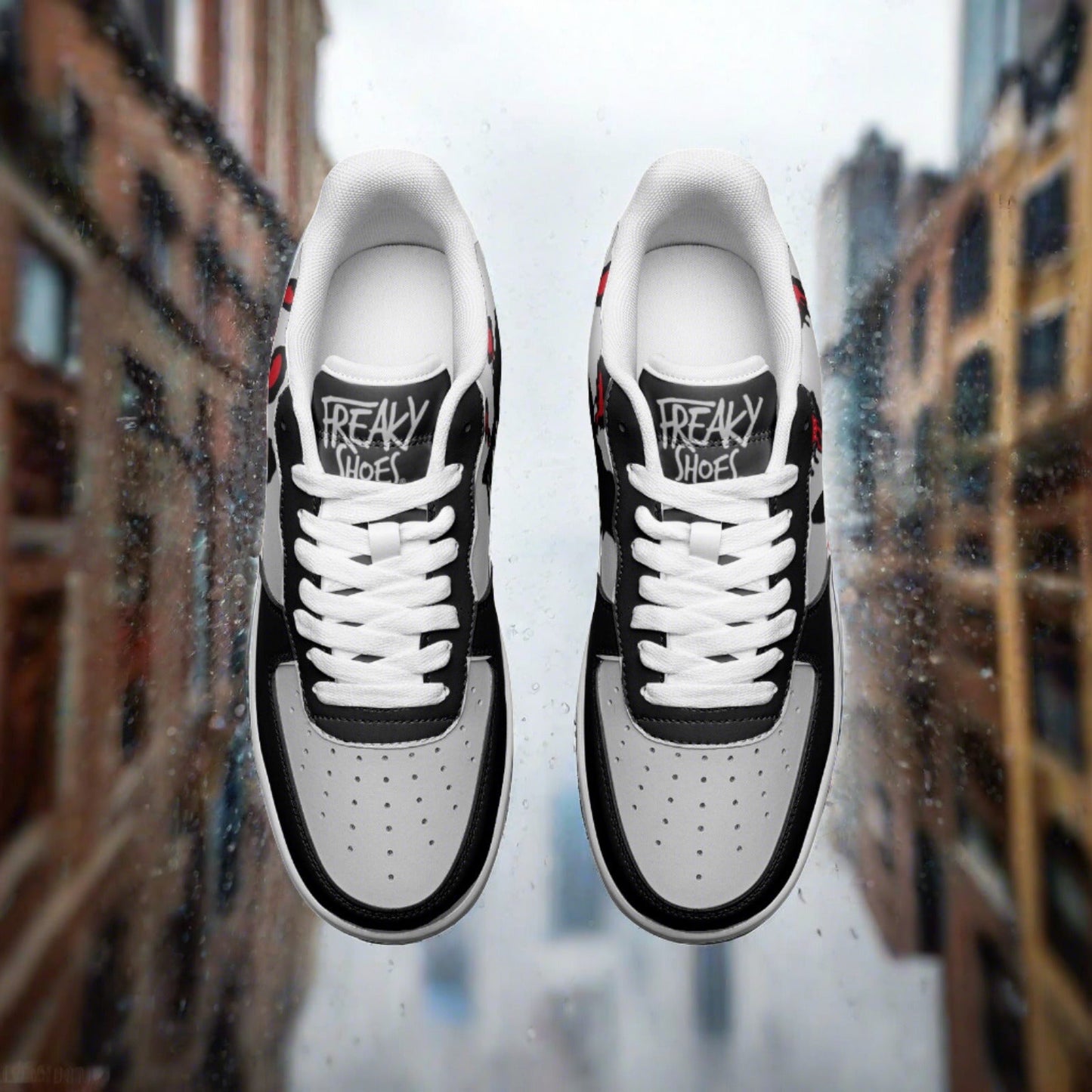 Viking Orange Black Unique Bold Art - Freaky Shoes | Custom Art Sneakers