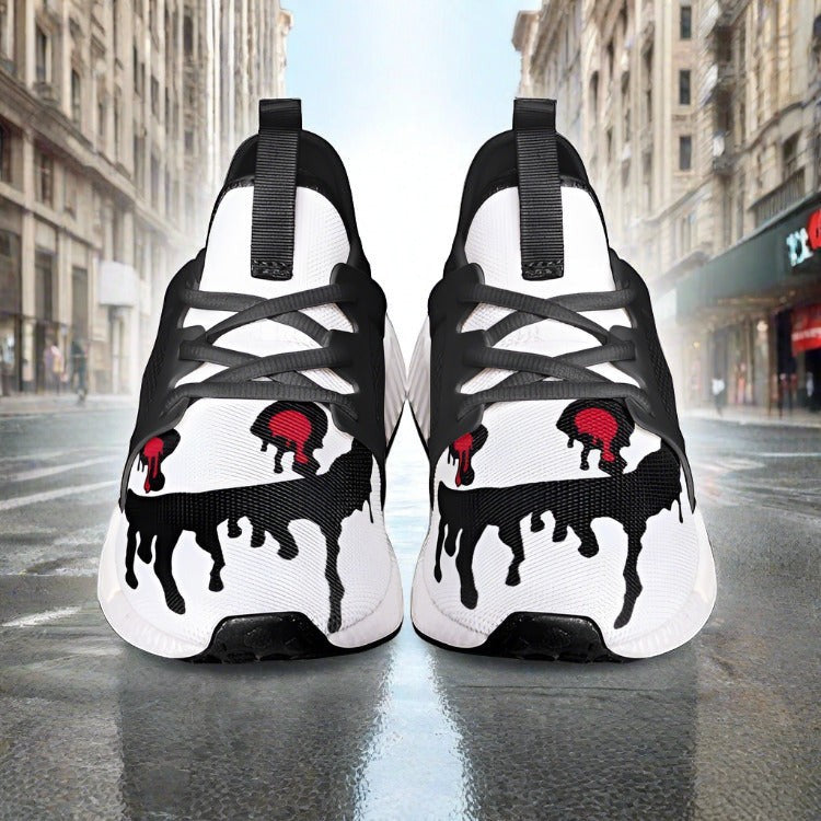 Freaky high-top canvas shoes — one-of-a-kind custom printed art, Freaky Shoes