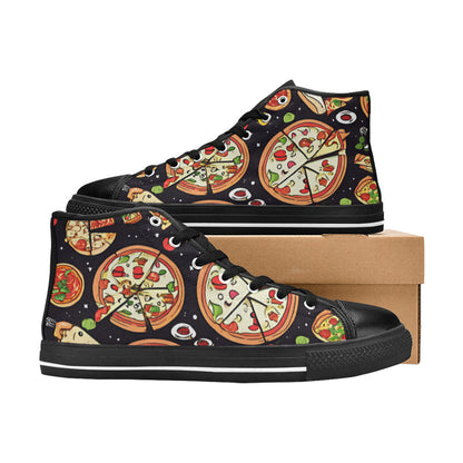 WOMEN'S Planet Chill Pizza High Top Canvas Vivid Custom Sneakers