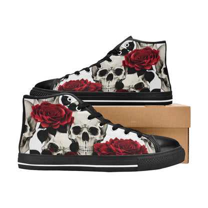 MEN'S Skulls Roses Deluxe 6 High Top Canvas Neon Fantasy Sneakers