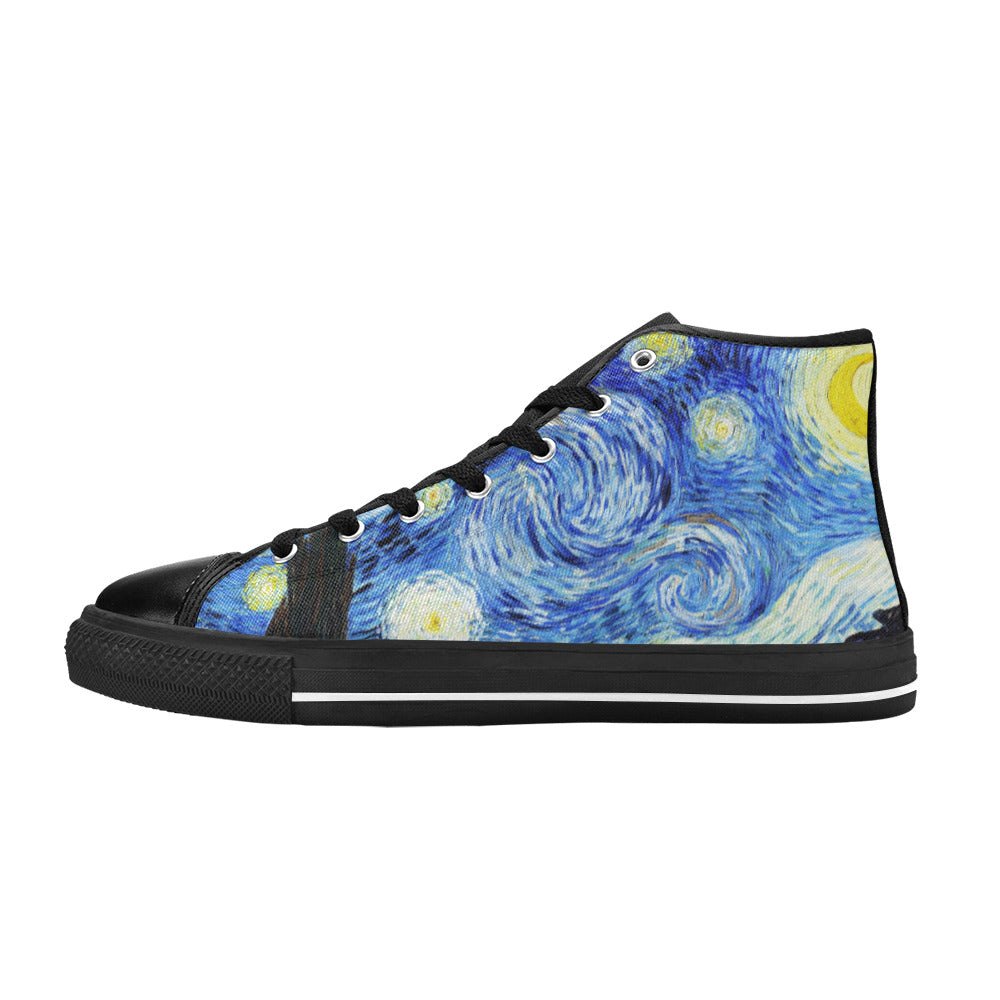 MEN'S Cc Starry Night Men’S High Top Canvas Neon Fantasy Custom Sneakers