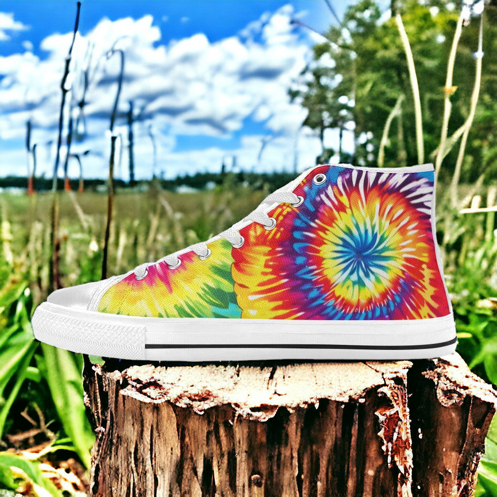 Butterfly Rainbow Amber Gold Vivid WOMEN Bold Art - Freaky Shoes | Custom Art Sneakers
