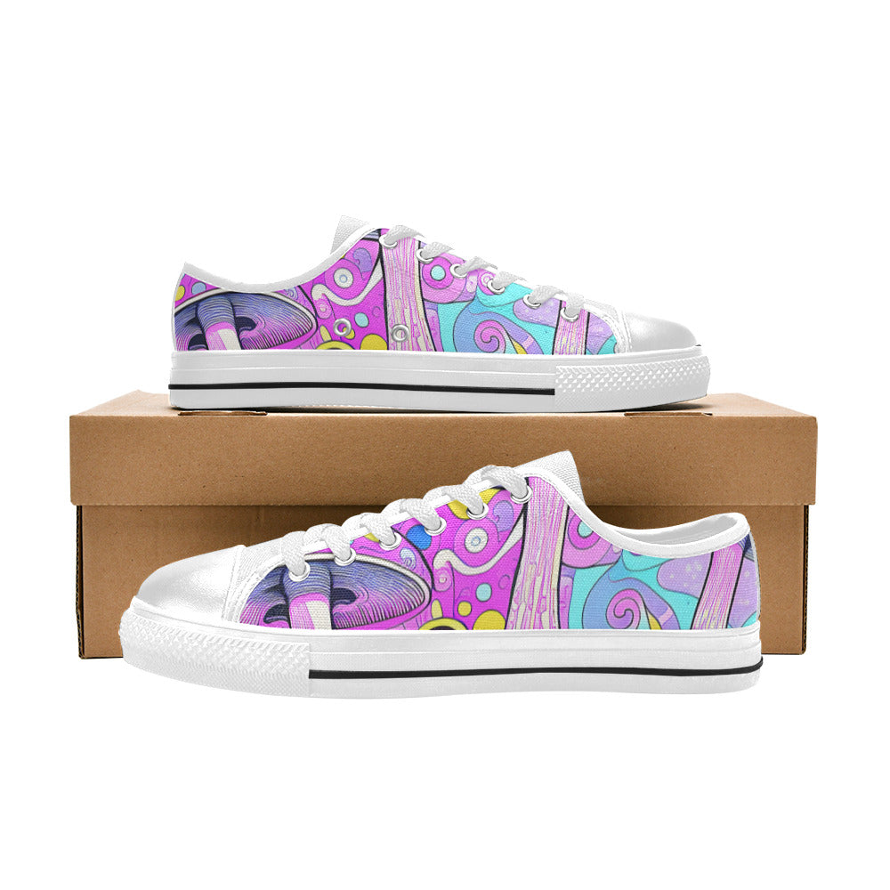MEN'S Magic Mushrooms Art 3 Canvas Surreal Custom Sneakers
