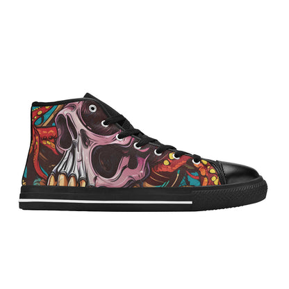WOMEN'S Tentacles Skull High Top Canvas Dreamcore Sneakers