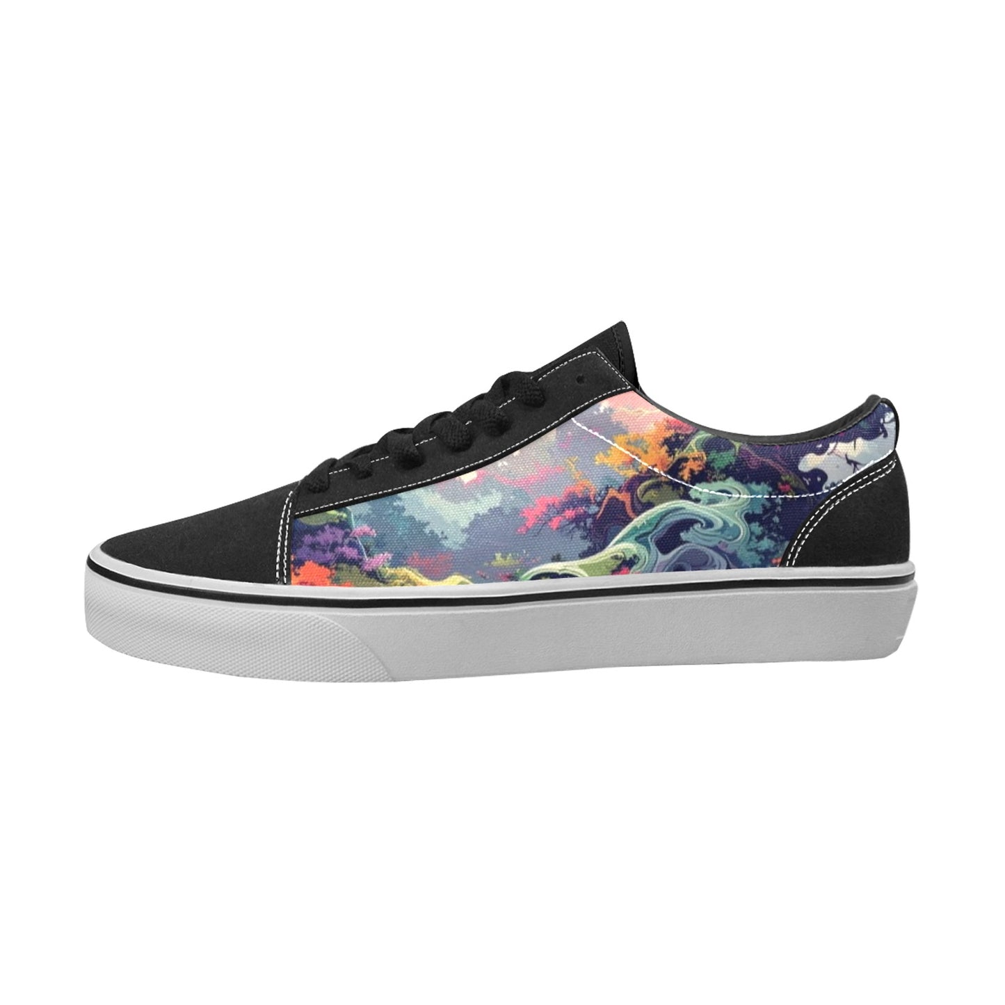 WOMEN'S Camo Design 1 Low Top Skateboarding Wallpaper Art Shoes