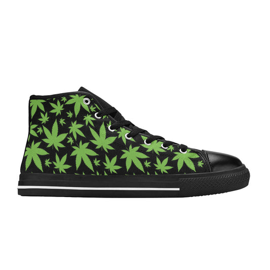 WOMEN'S Cc Weed 420 Art High Top Canvas Vibrant Chaos Shoes