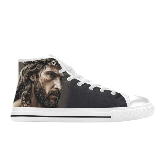 WOMEN'S Jesus_Ht_01 High Top Canvas Wallpaper Art Custom Sneakers