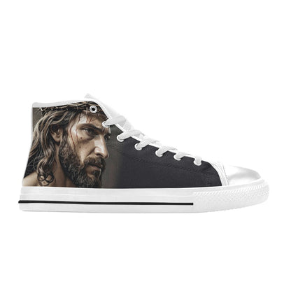 WOMEN'S Jesus_Ht_01 High Top Canvas Dark Academia Sneakers