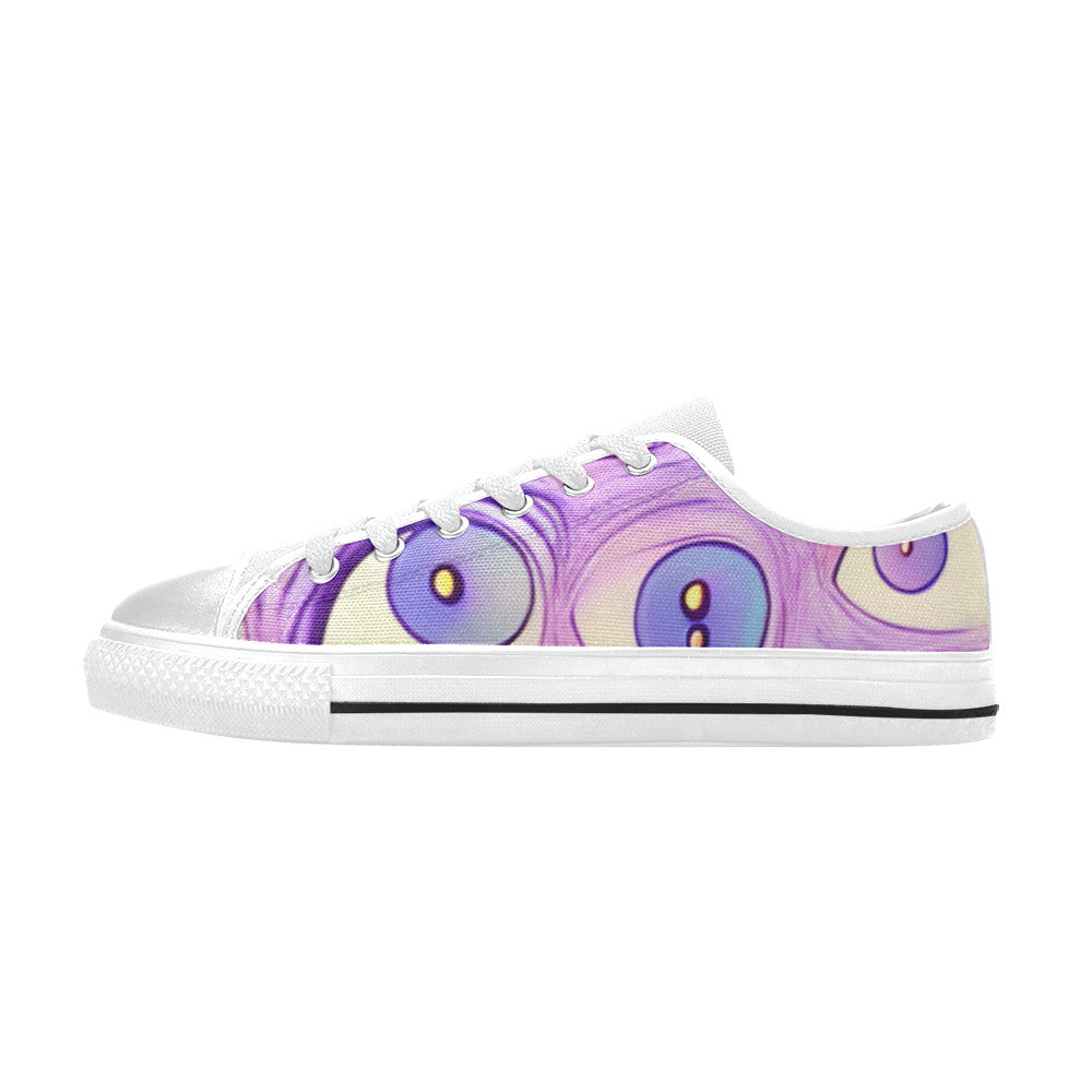 WOMEN'S Cc Wall Eyes Trippy Canvas Aesthetic Sneakers