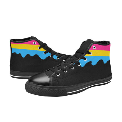 MEN'S Cc Pride Lgbt Pansexual High Top Canvas Neon Fantasy Sneakers
