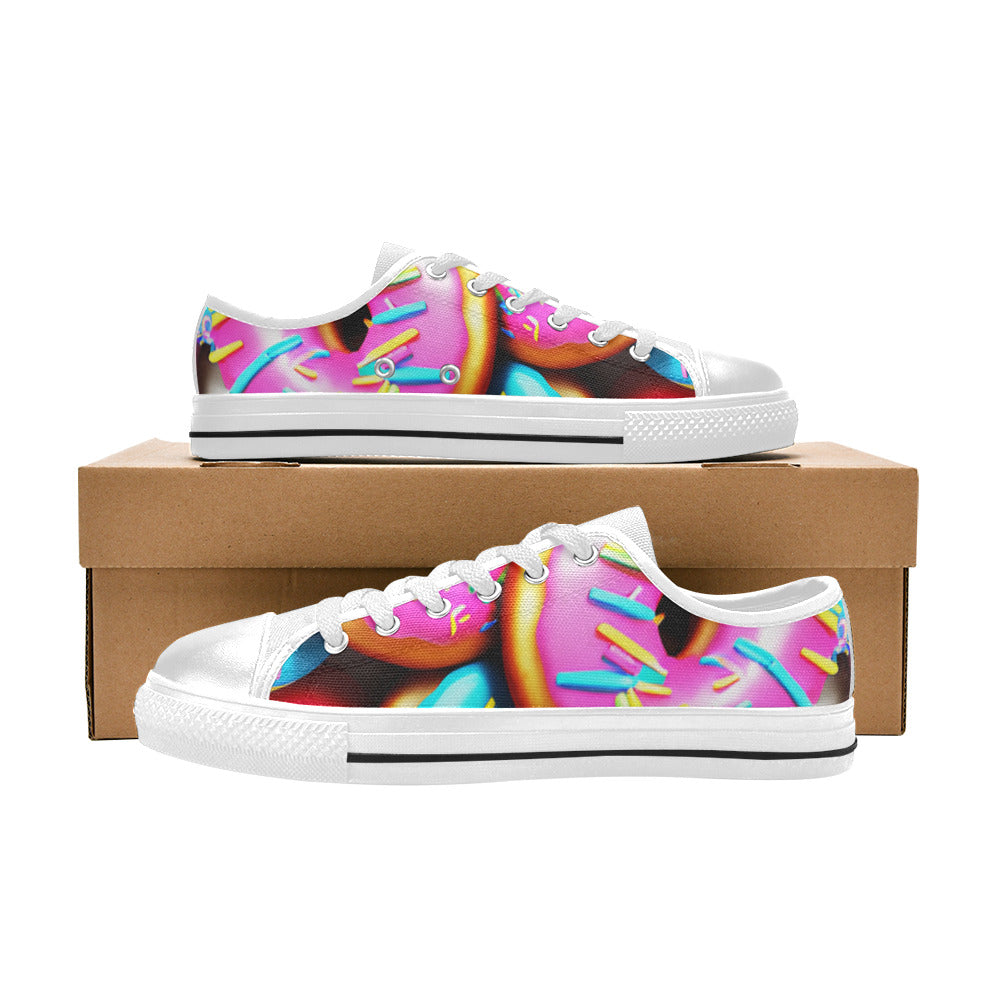 WOMEN'S Cc Donut Art Canvas Dark Academia Custom Sneakers