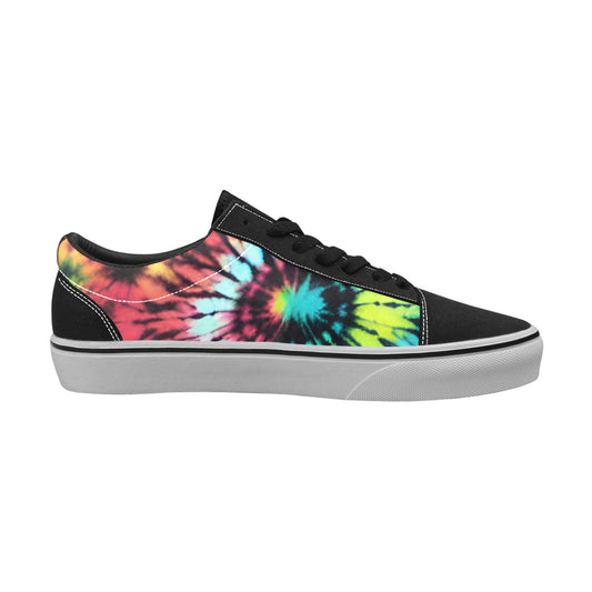 WOMEN'S Psychedelic Art Tie Dye Low Top Skateboarding Y2K Custom Shoes