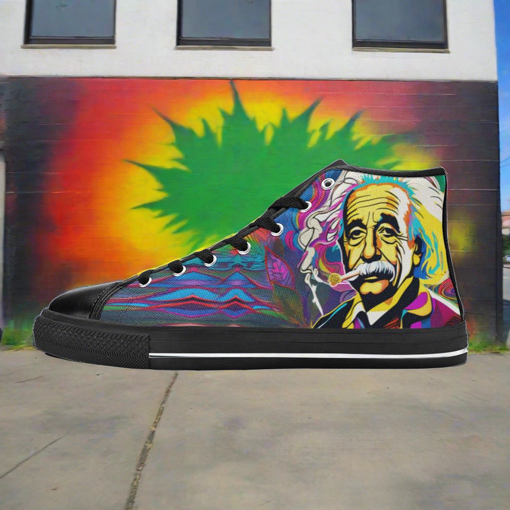 Butterfly Rainbow Red Gold Vivid WOMEN Bold Art - Freaky Shoes | Custom Art Sneakers