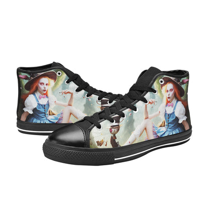 MEN'S Acid Creepy Wonderland Psychedelic High Top Canvas Dark Academia Shoes