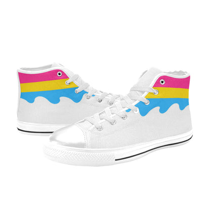WOMEN'S Pansexual Flag Pride LGBT High Top Canvas Custom Sneakers