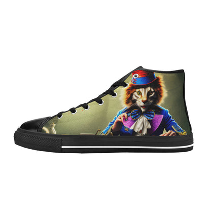MEN'S Chilling Cat Men’S High Top Canvas Vibrant Chaos Custom Shoes