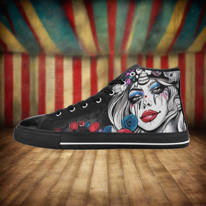 Phoenix Navy Indigo Wearable Bold Art - Freaky Shoes