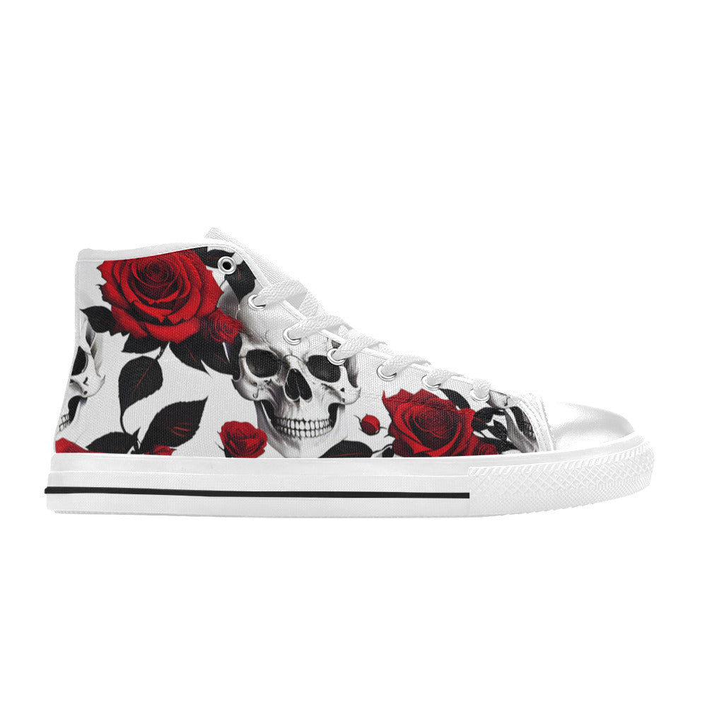 MEN'S Skulls Roses Deluxe 3 High Top Canvas Aesthetic Custom Shoes