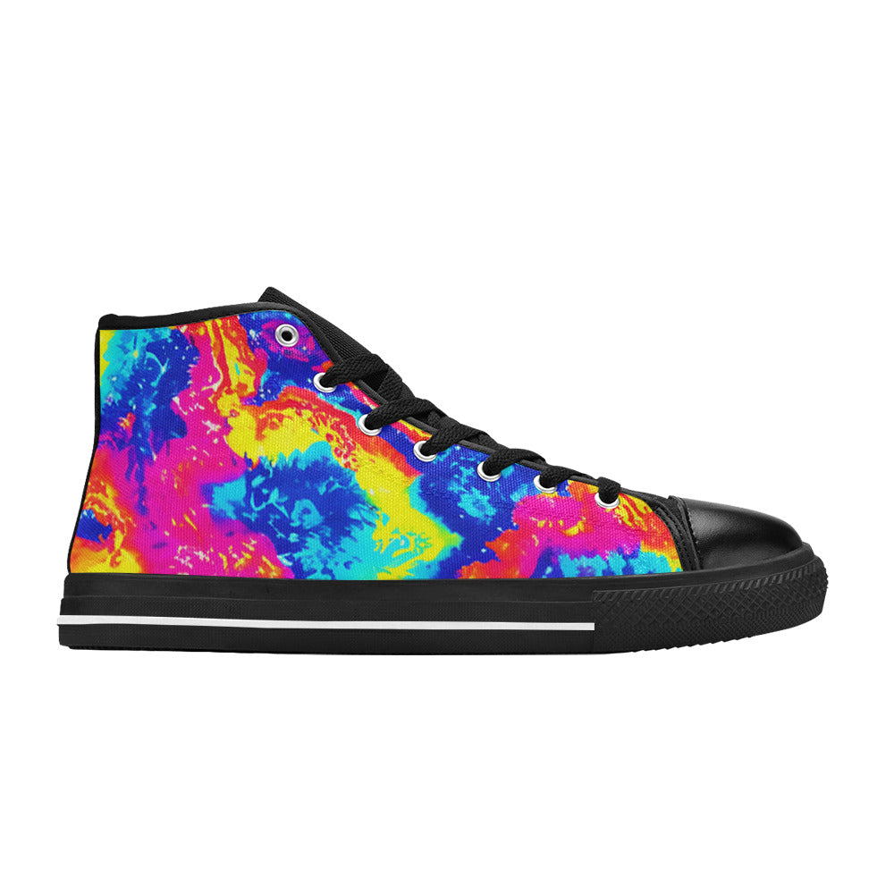 MEN'S Tie Dye Splash Retro High Top Canvas Cottagecore Sneakers