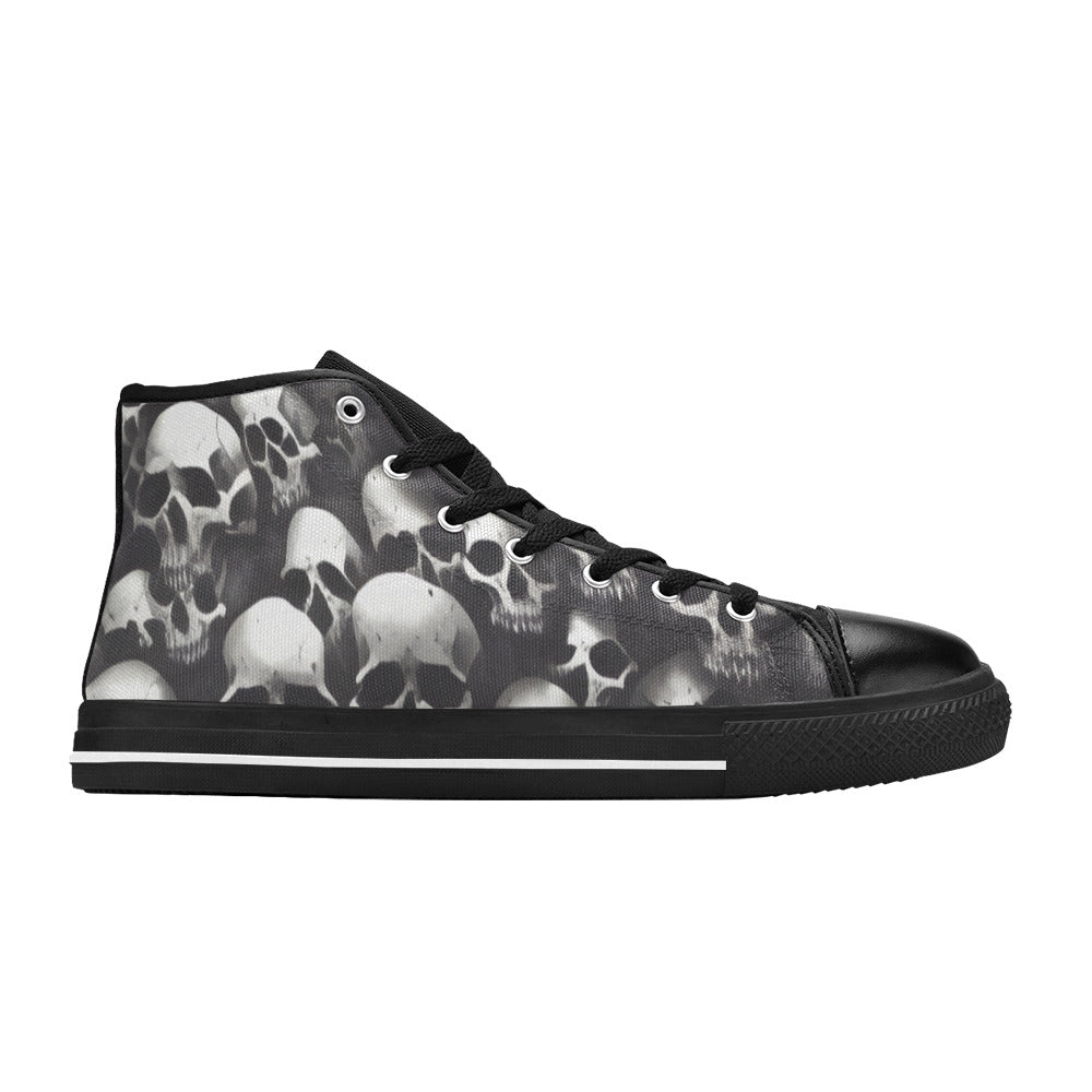 MEN'S Cc Skull Art Men’S High Top Canvas Cottagecore Custom Sneakers