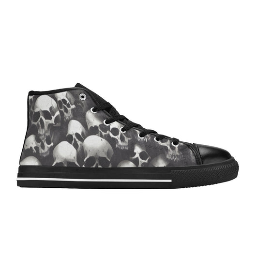 MEN'S Cc Skull Art Men’S High Top Canvas Cottagecore Custom Sneakers
