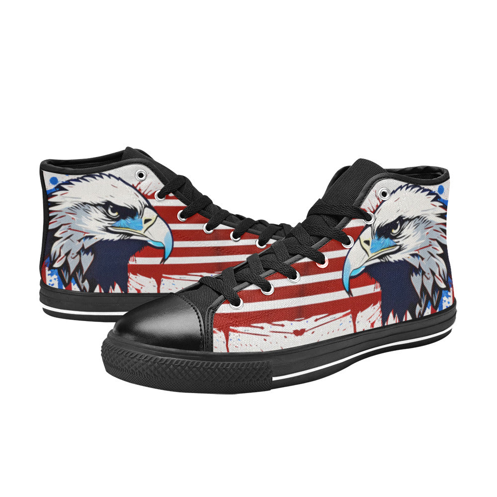 MEN'S Patriotic Eagle Art Men’S High Top Canvas Dark Academia Custom Sneakers