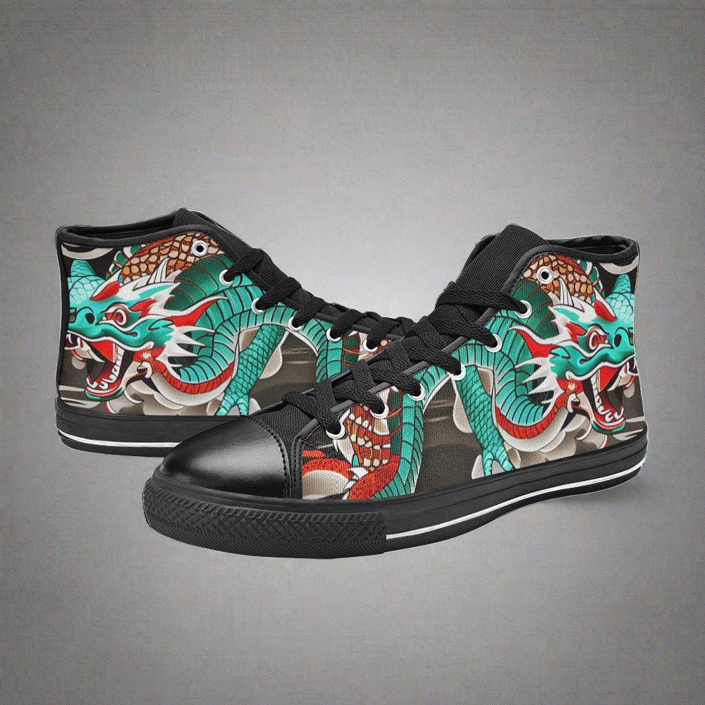 Cherry Blossom White Gold Wearable MEN Bold Art - Freaky Shoes | Custom Art Sneakers