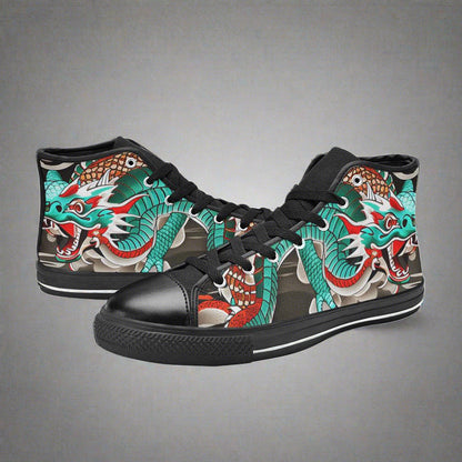 Cherry Blossom White Gold Wearable MEN Bold Art - Freaky Shoes | Custom Art Sneakers