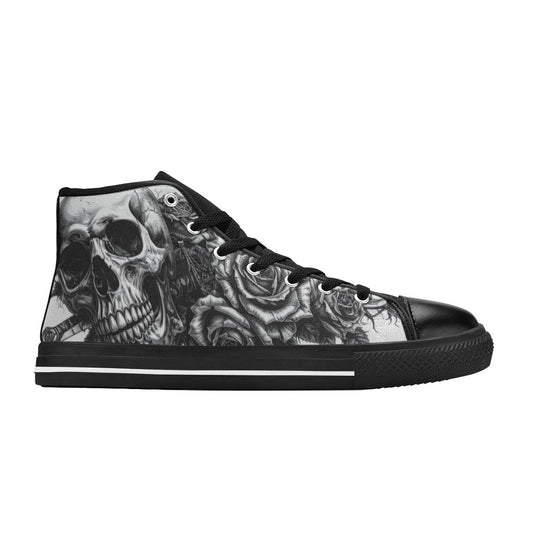WOMEN'S Dark Crown Skull Gothic High Top Canvas Surreal Custom Shoes