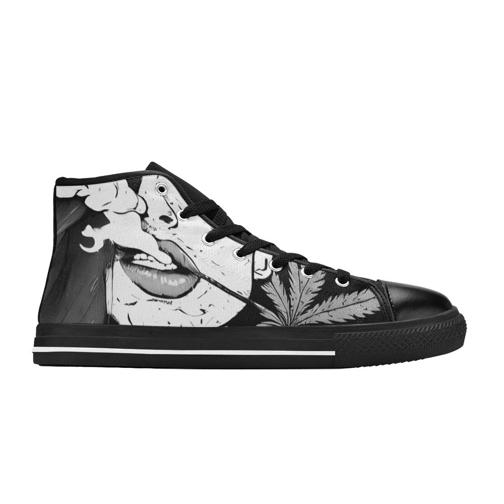 MEN'S Cc 420 Woman Weed High Top Canvas Vibrant Chaos Custom Sneakers