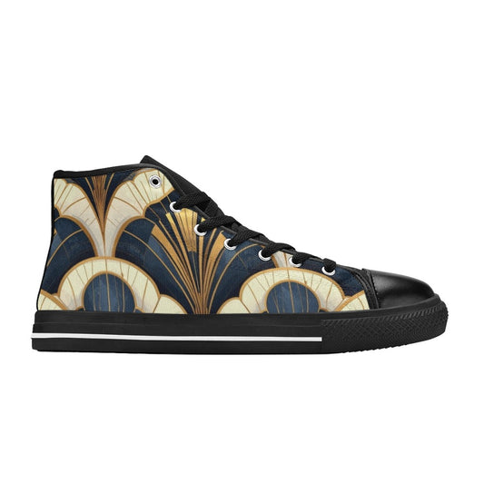 KIDS' Art Deco Illustration Pattern High Top Canvas Vivid Custom Sneakers
