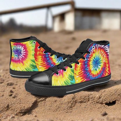Butterfly Rainbow Pink Cream Custom MEN Bold Art - Freaky Shoes | Custom Art Sneakers